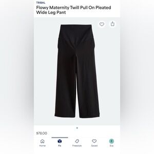 Tribal Black Wide Leg Maternity Pull On Pants (stitchfix)
